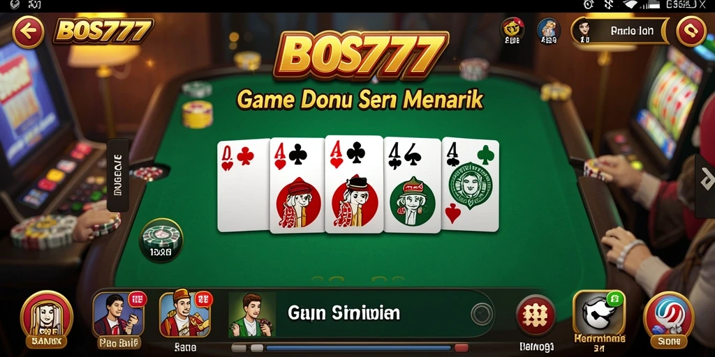 Tampilan gameplay seru di BOS777 dengan kartu Domino.