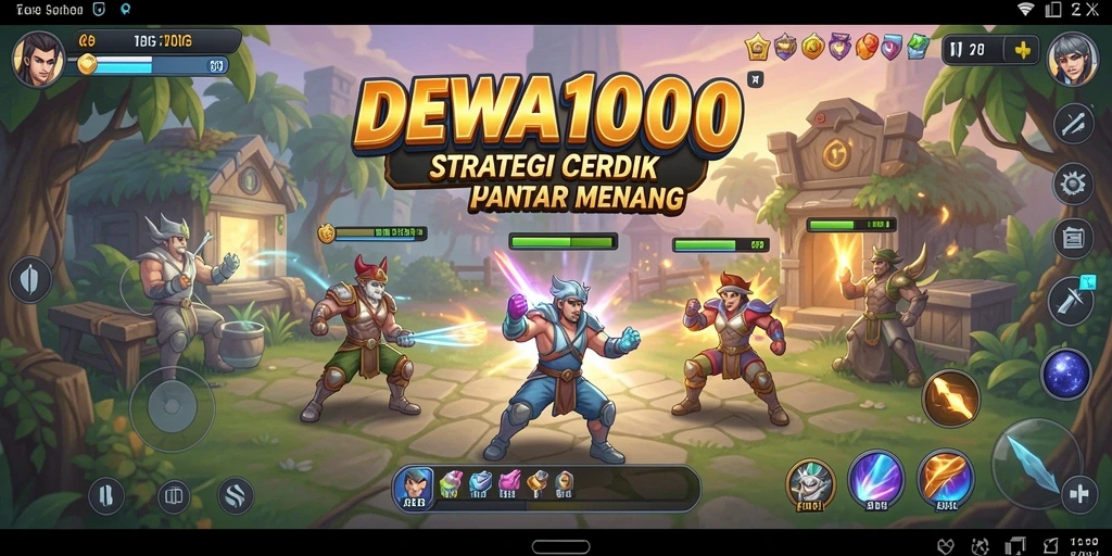 Screenshot DEWA1000 menampilkan aksi seru dalam game strategi.