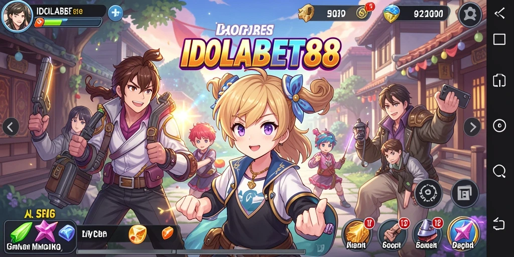 Screenshot gameplay IDOLABET88 yang menampilkan aksi karakter Anime.