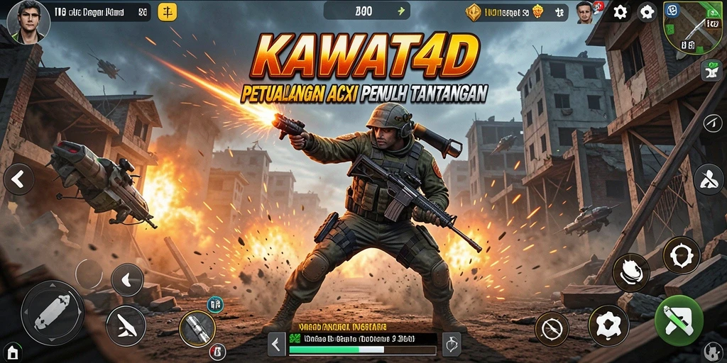 Screenshot gameplay KAWAT4D yang penuh aksi dan tantangan.
