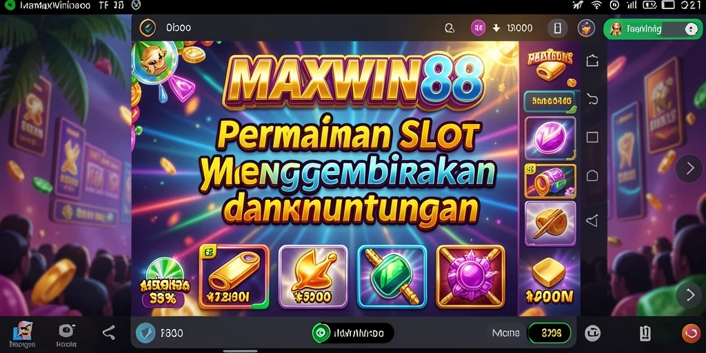 Screenshot gameplay <strong>MAXWIN88</strong> yang menampilkan aksi slot yang mendebarkan.