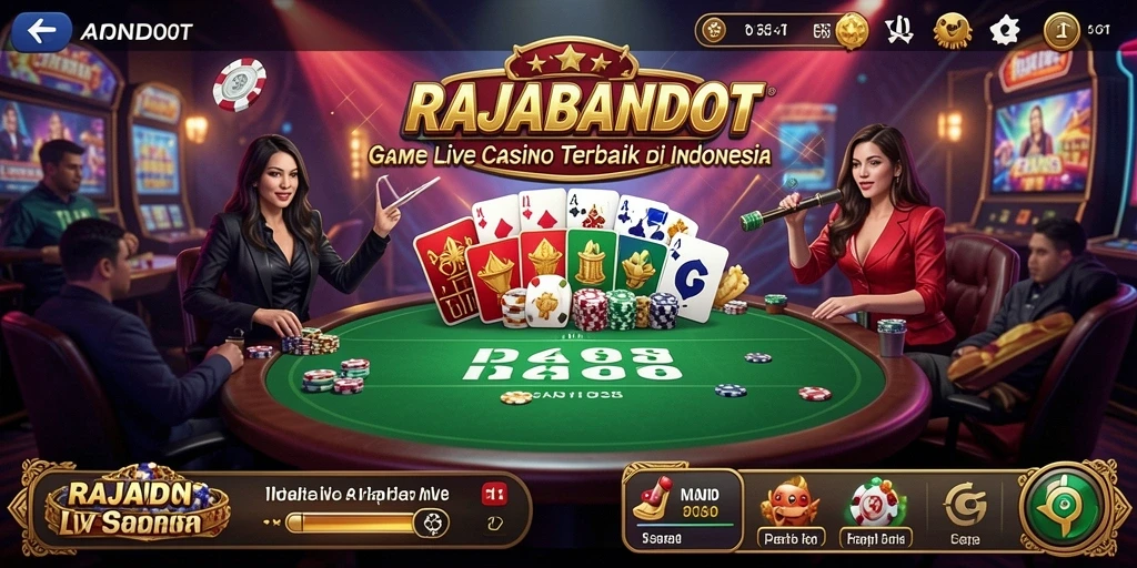 Tampilan gameplay seru di RAJABANDOT dengan dealer langsung.