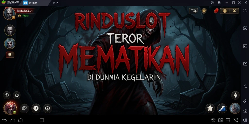 Screenshot gameplay RINDUSLOT menampilkan suasana menyeramkan dan ketegangan.
