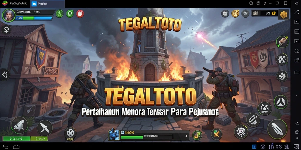 Screenshot gameplay yang menunjukkan pertahanan menara yang epik.
